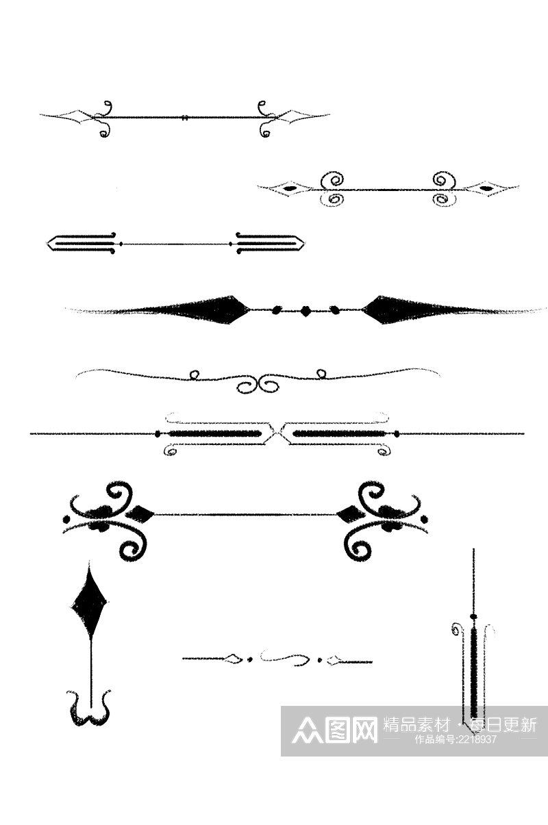 欧式线条花纹花边元素素材
