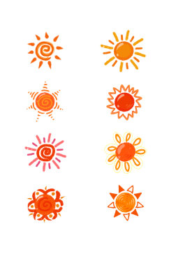 卡通手绘太阳元素
