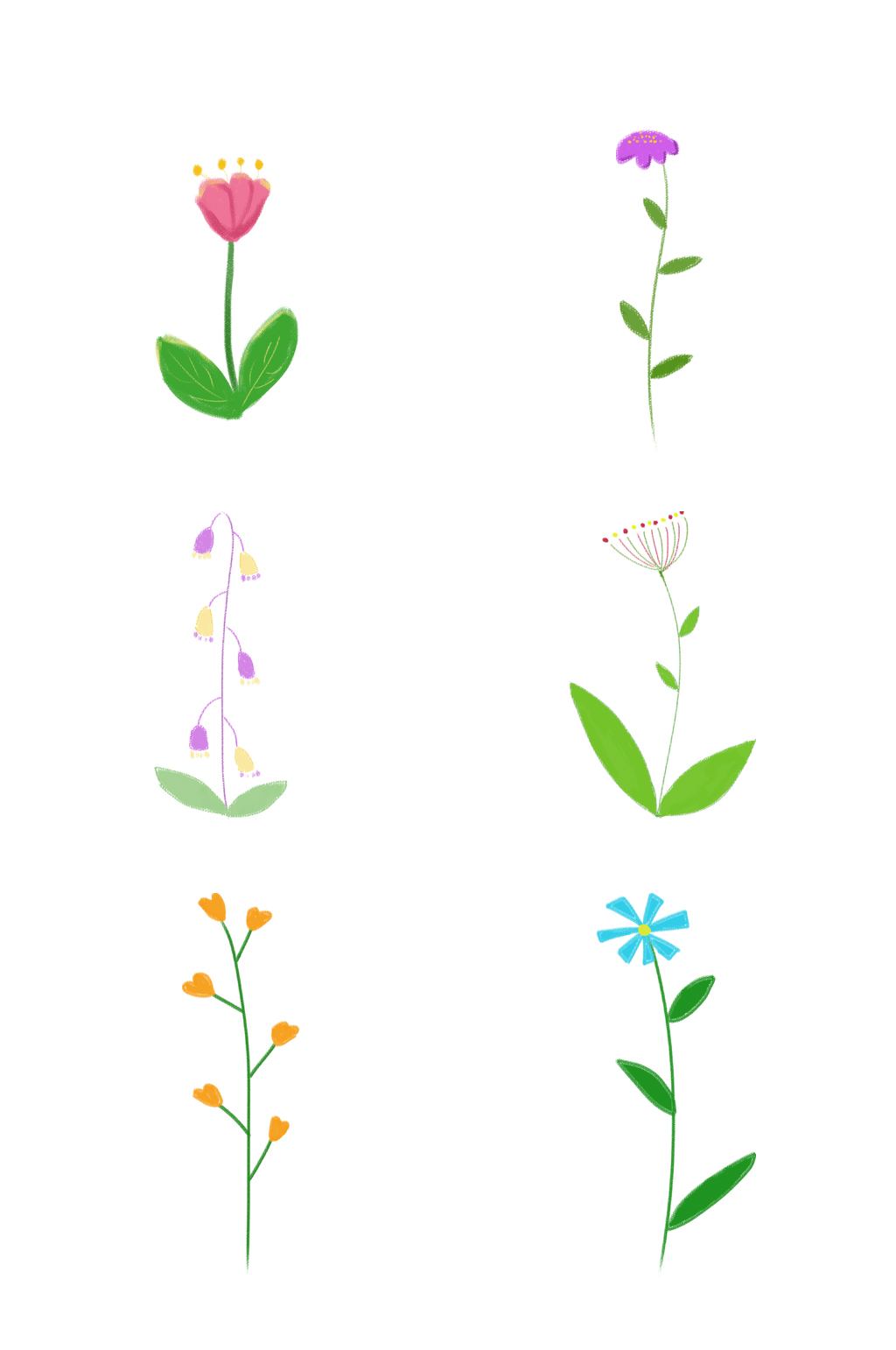 手绘花朵小花元素素材