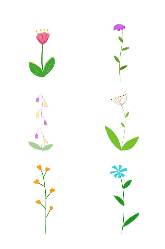 手绘花朵小花元素