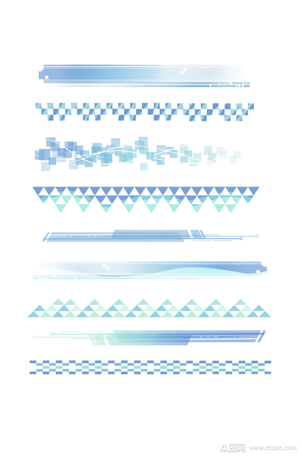 个性科技炫丽隔断花纹花边元素