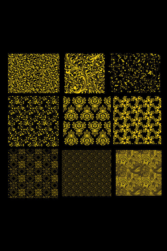 矢量欧式中式花纹底纹-众图网
