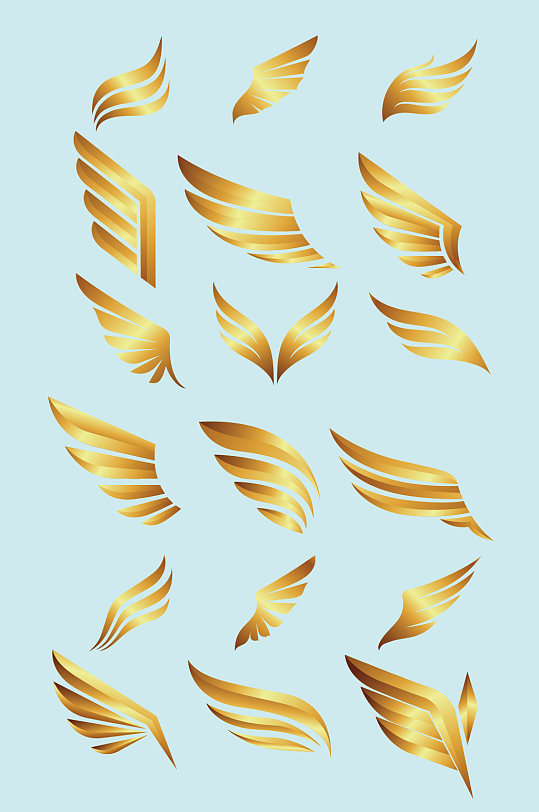 金色矢量天使翅膀