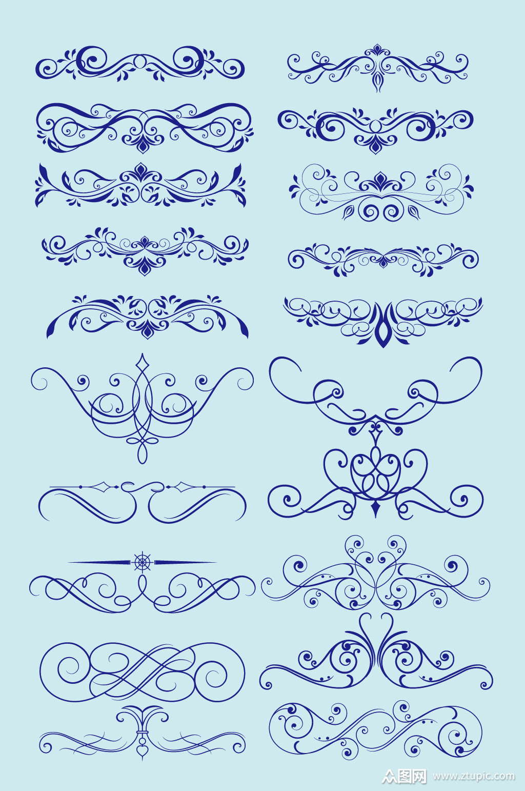 欧式矢量花纹花边素材