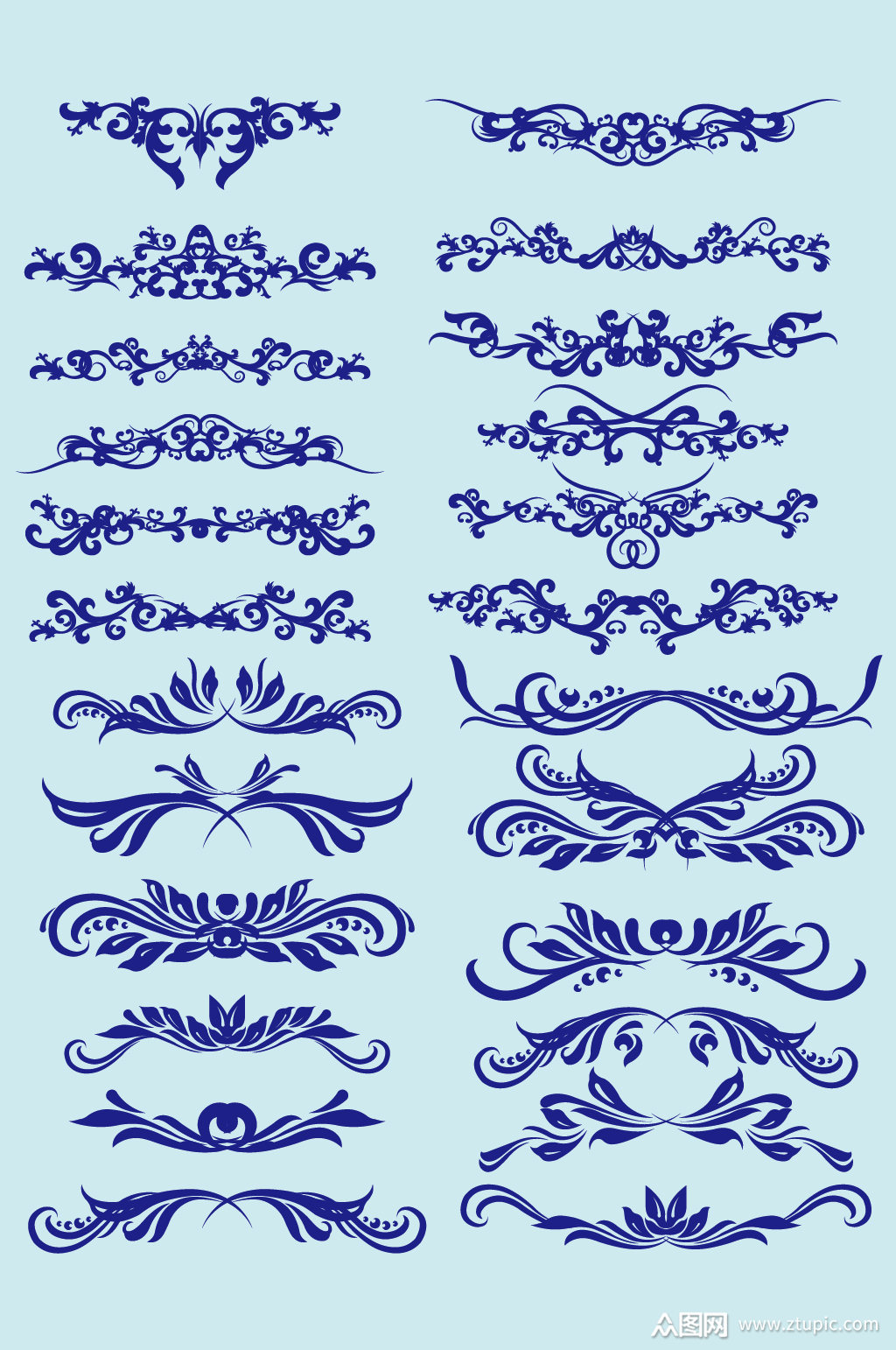 ai矢量欧式花纹花边元素素材