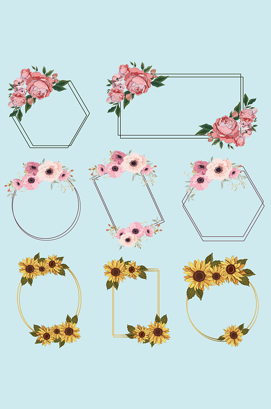 矢量花朵对话框标题框