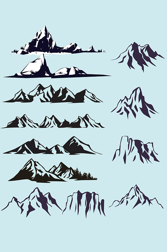 AI矢量山林山麓山-众图网