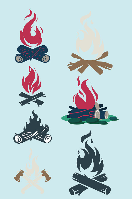 ai矢量火把火焰