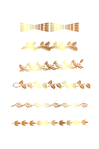 金色欧式花纹花边元素