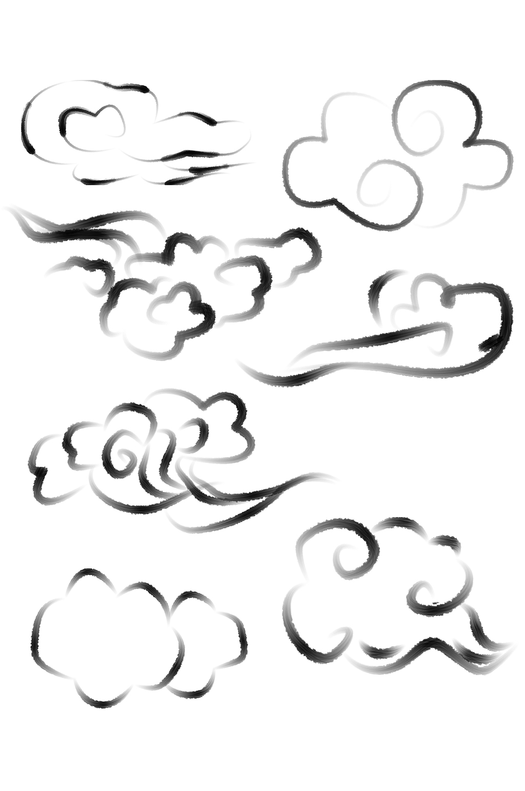 云朵古风画法图片