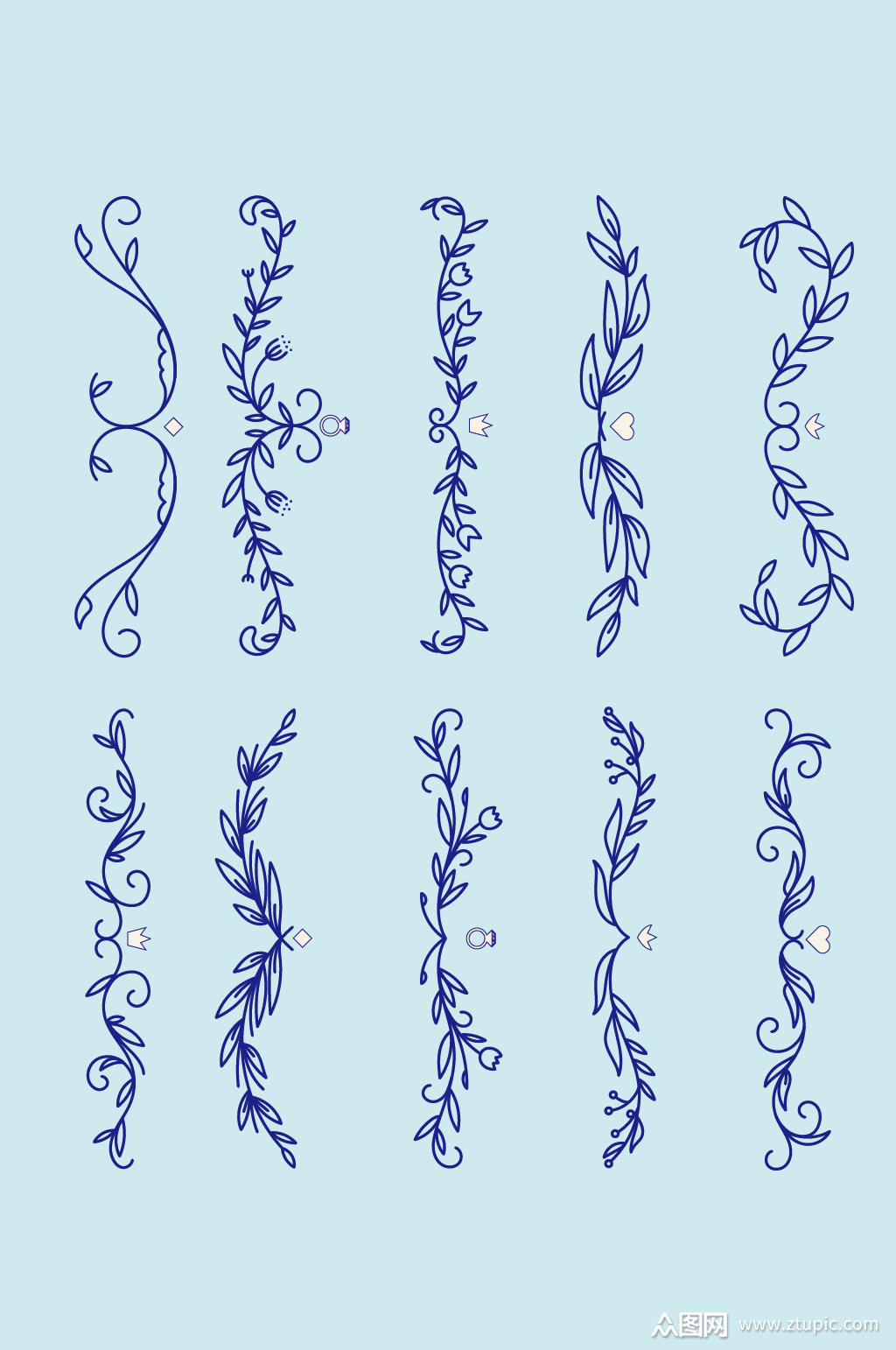 矢量简约花纹花边素材