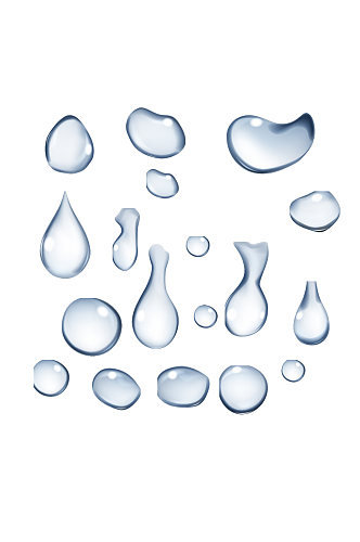 立体化水滴水花元素