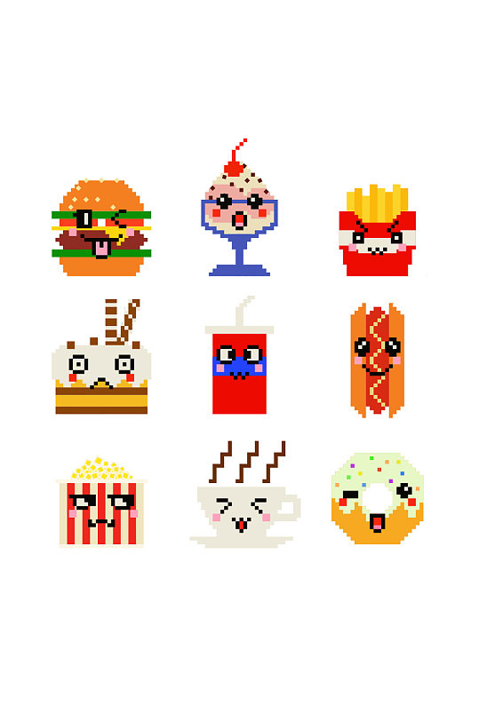 创意马赛克表情元素