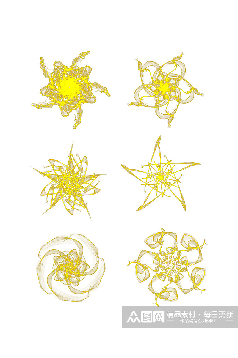 金色圆形花纹花边元素素材