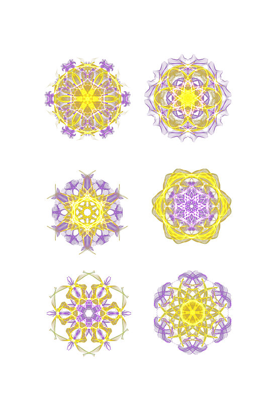 彩色圆形花纹花边元素