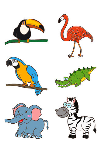 手绘创意个性动物鸟类元素