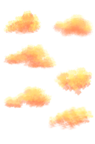 水墨水彩云朵元素