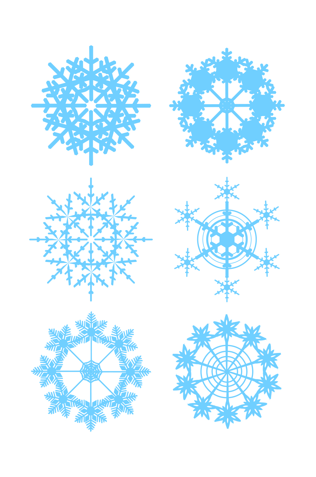 创意手绘雪花雪片元素素材