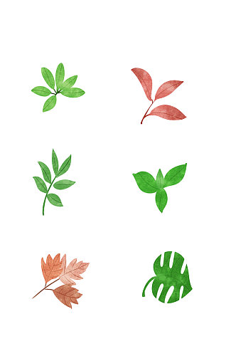 手绘创意叶子树叶元素