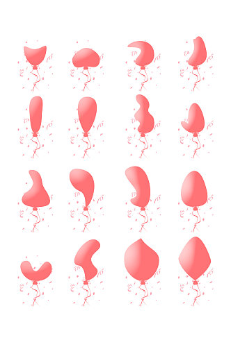 抽象手绘粉色气球背景元素