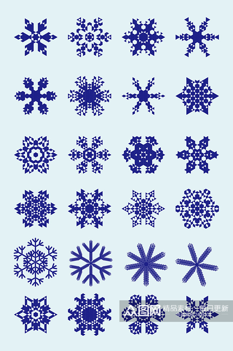 AI矢量雪花雪片元素素材