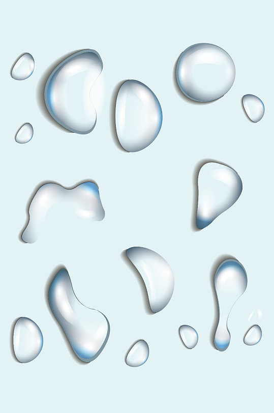 矢量立体水滴水元素