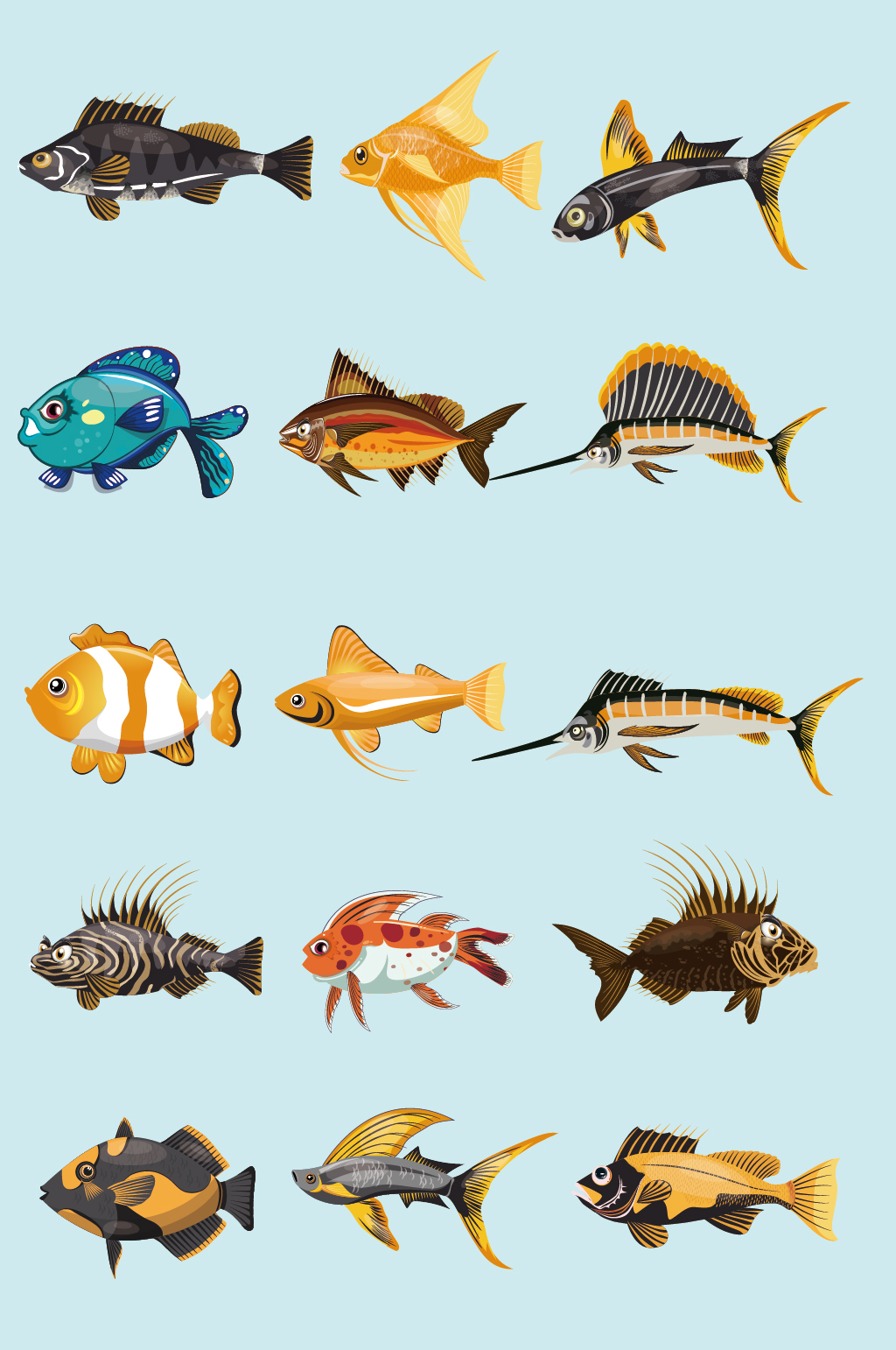 ai矢量海洋生物鱼类素材