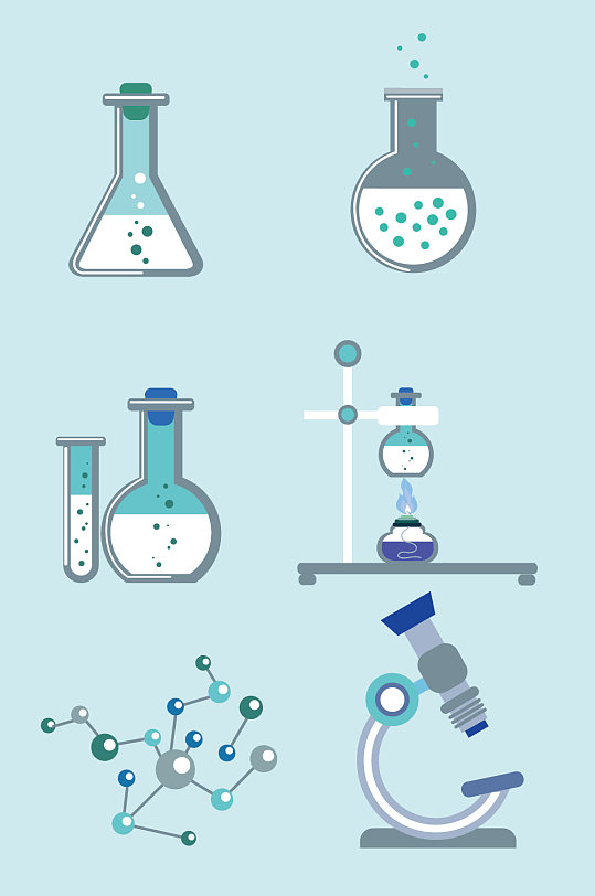 矢量化学实验用品元素