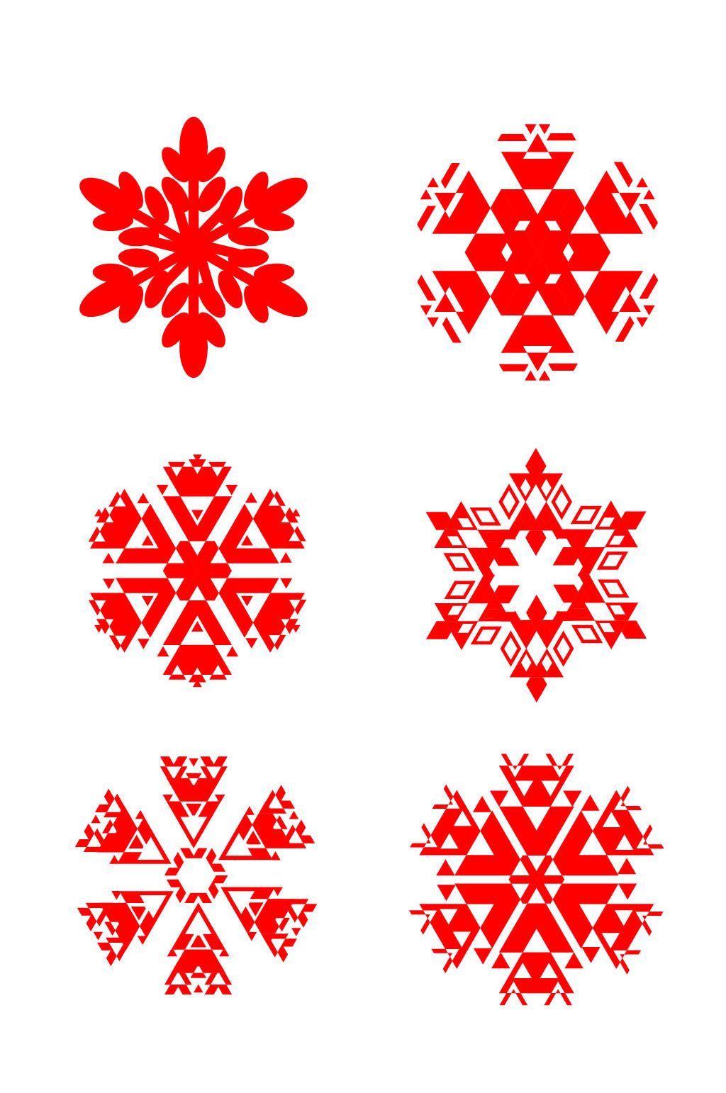 矢量雪花雪片元素素材