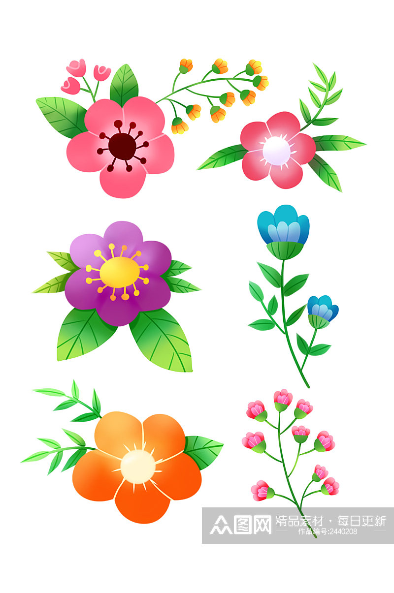 手绘花朵花儿元素素材