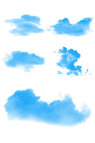 简约蓝色云朵元素