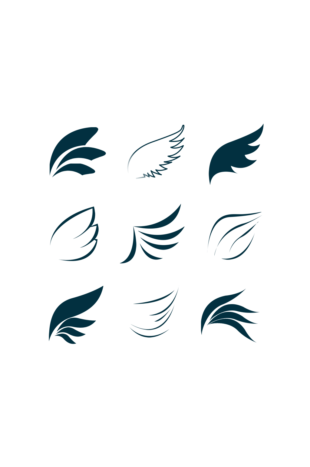 手绘简约翅膀元素