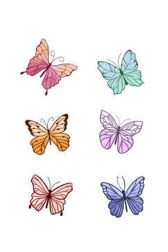 彩色炫丽蝴蝶元素