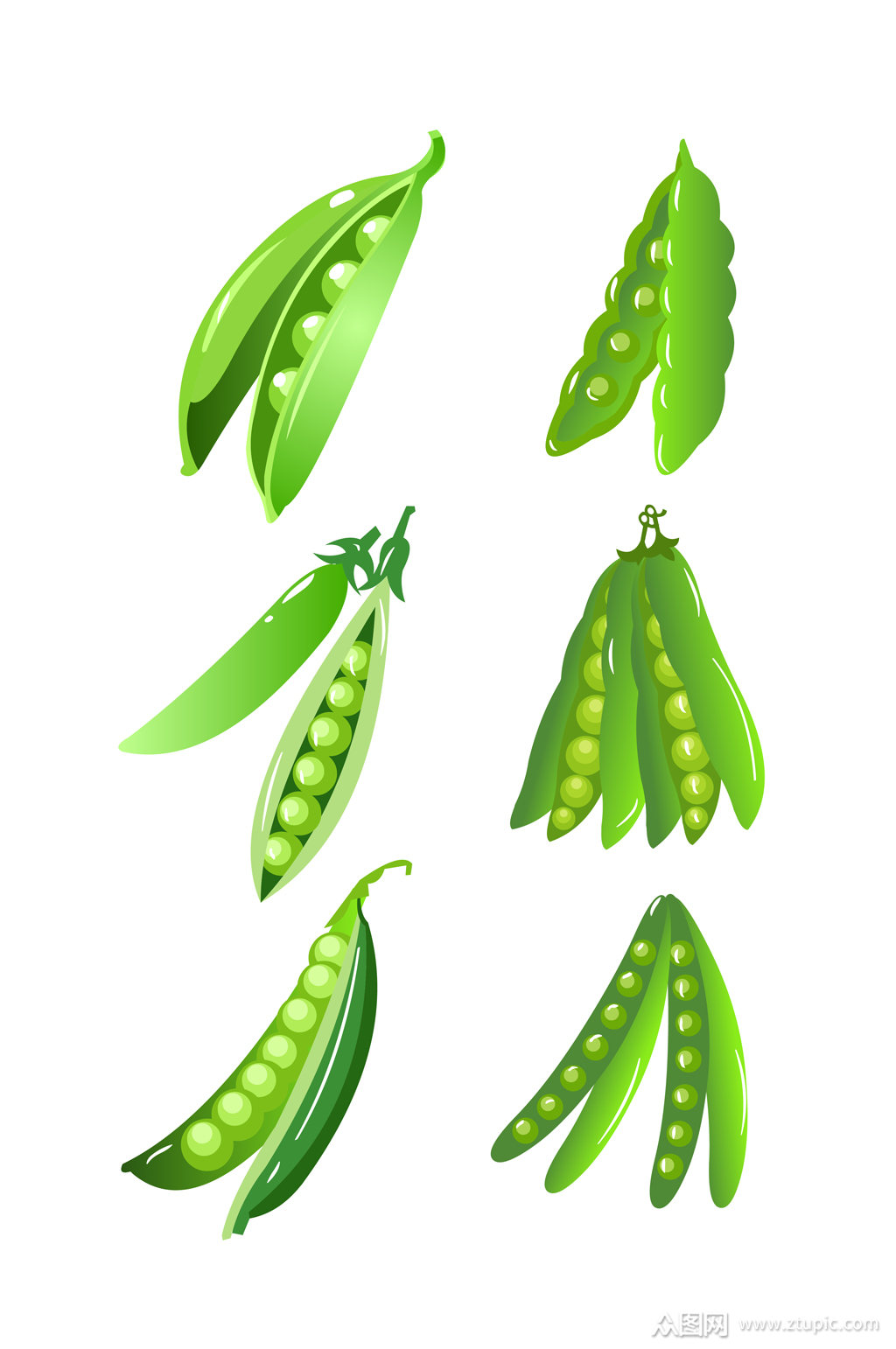 ai矢量手绘豌豆元素素材