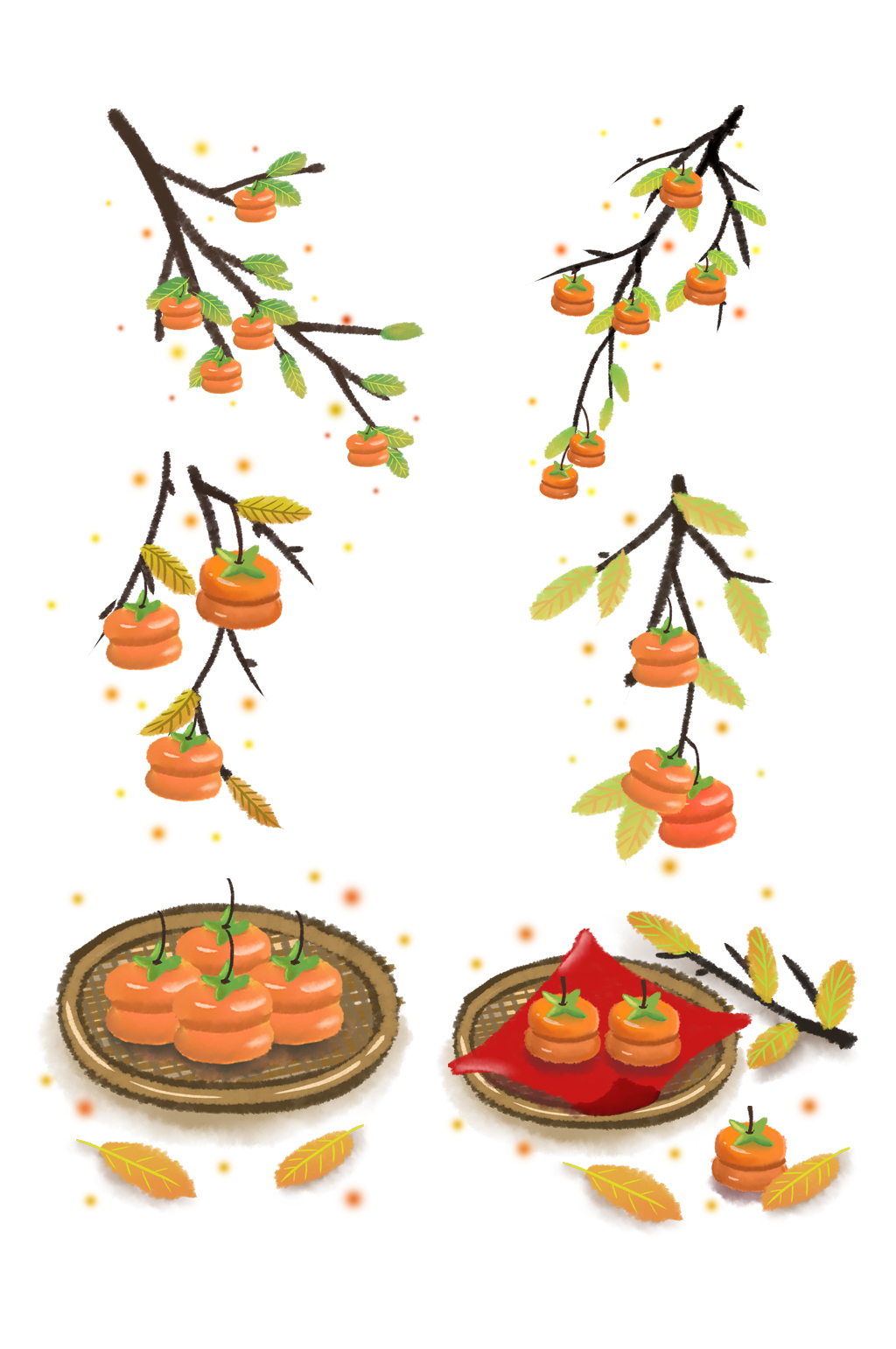 柿饼插画图片