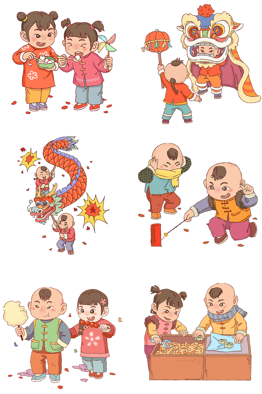 春节小孩卡通图图片