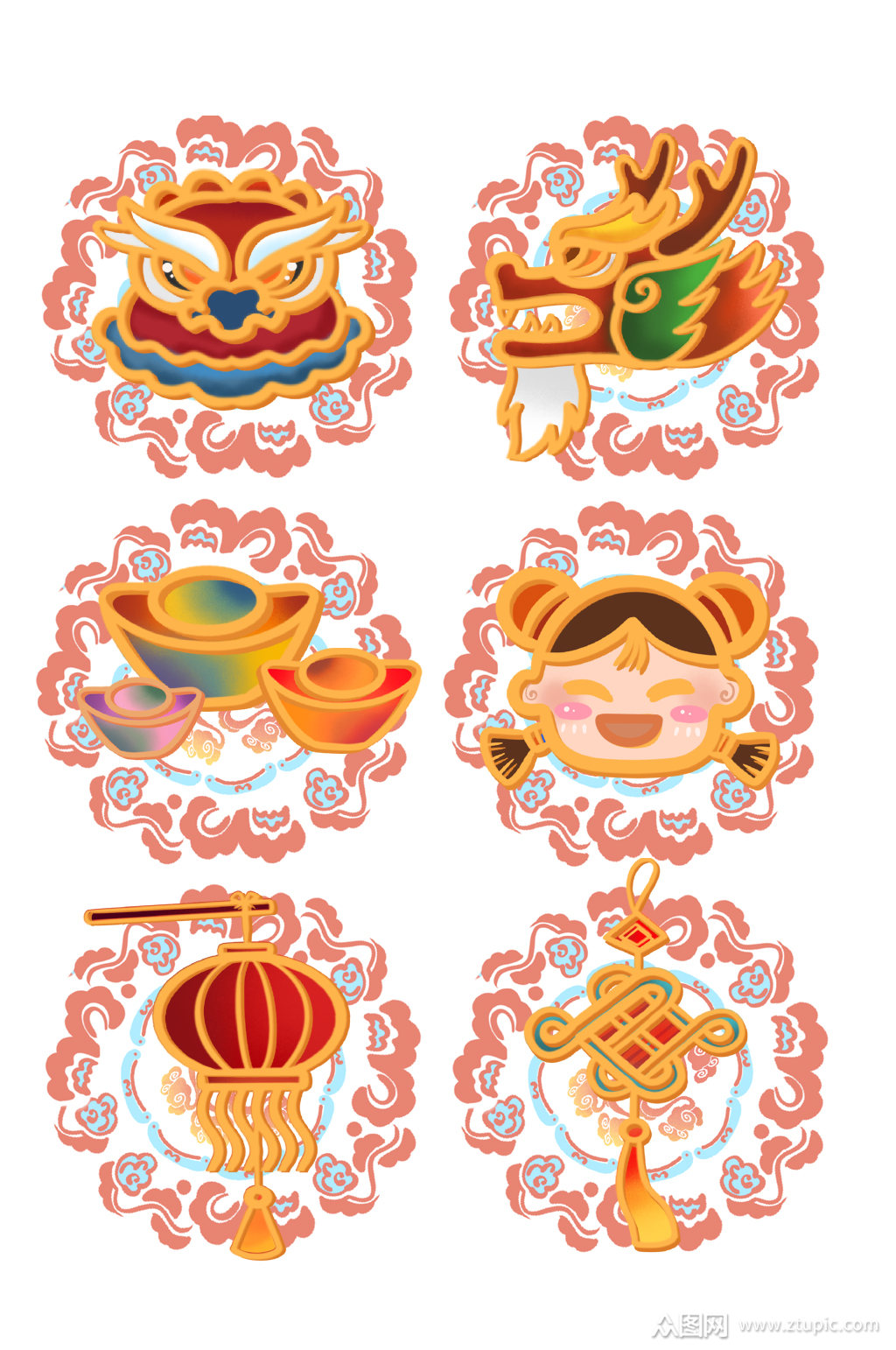 手绘中式传统国潮元素