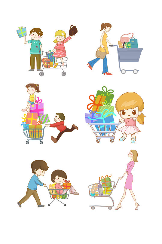 购物卡通元素-购物卡通元素图片-购物卡通元素素材下载-众图网