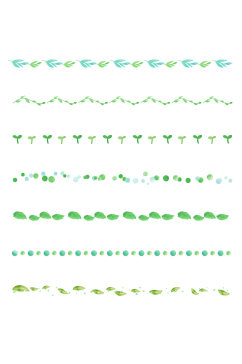 绿色花草树叶隔断元素