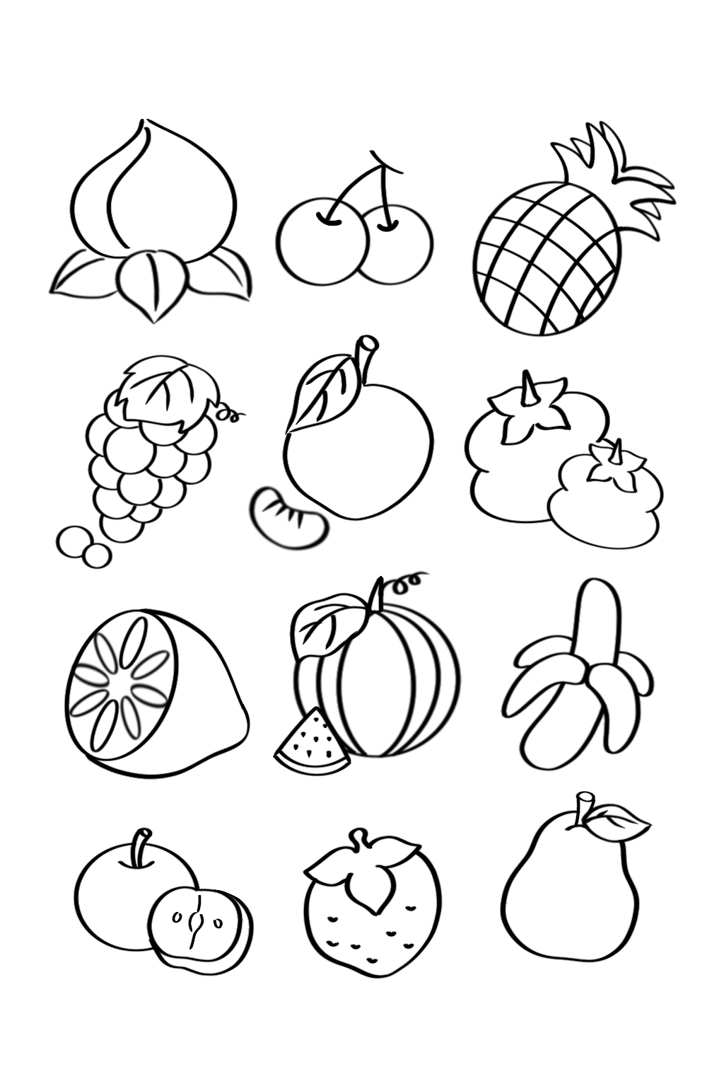 水果的组合线条画教案图片
