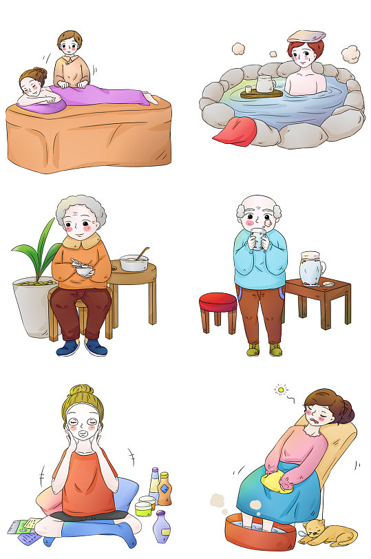 中医养生人物插画图片-中医养生人物插画素材下载-众图网