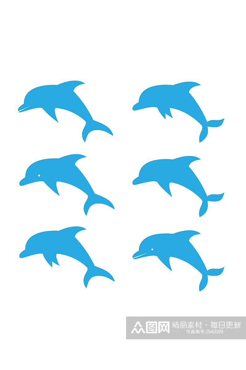 AI矢量手绘海豚素材