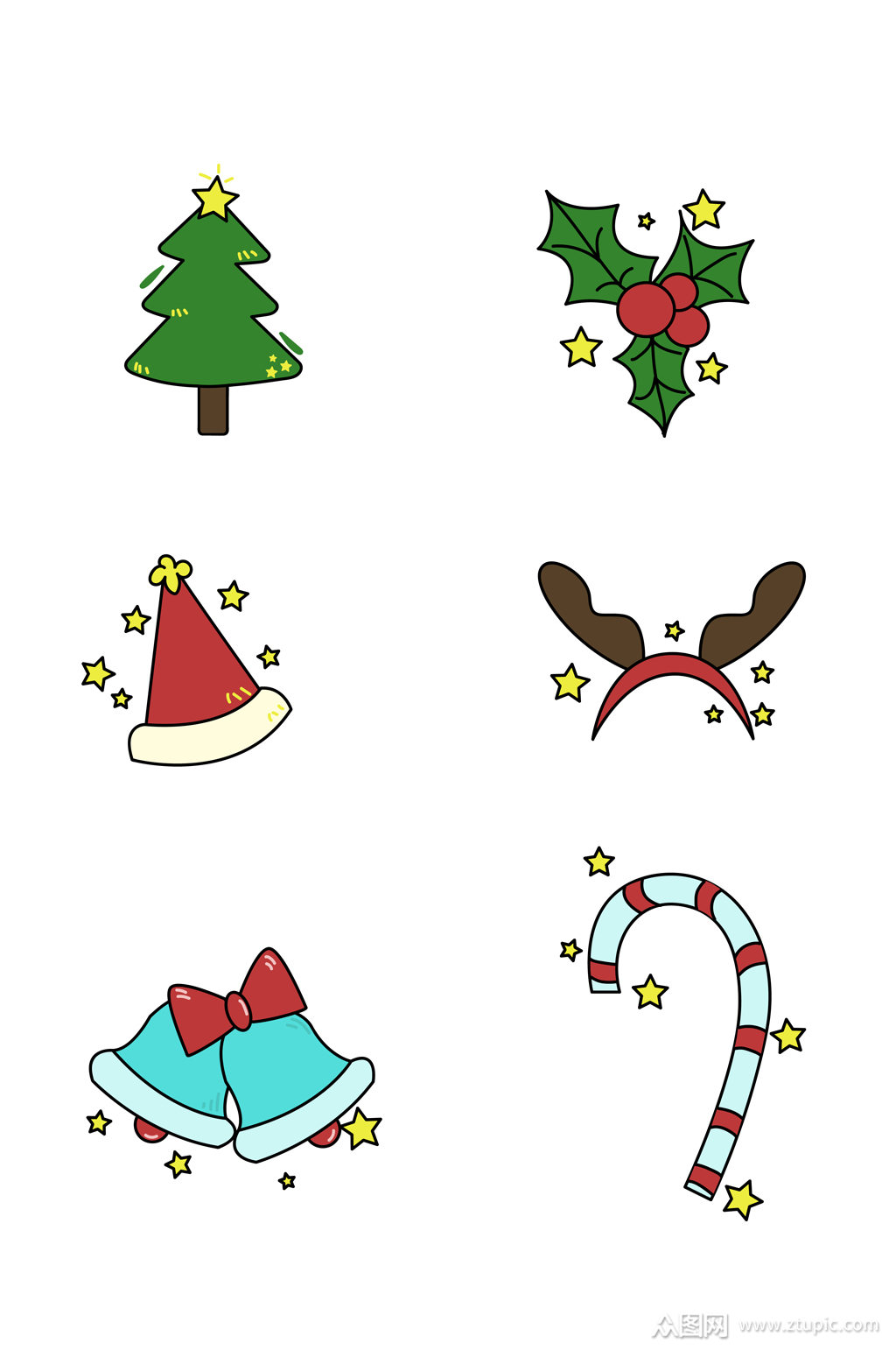 圣诞节手绘元素可爱模板下载-编号2542155-众图网