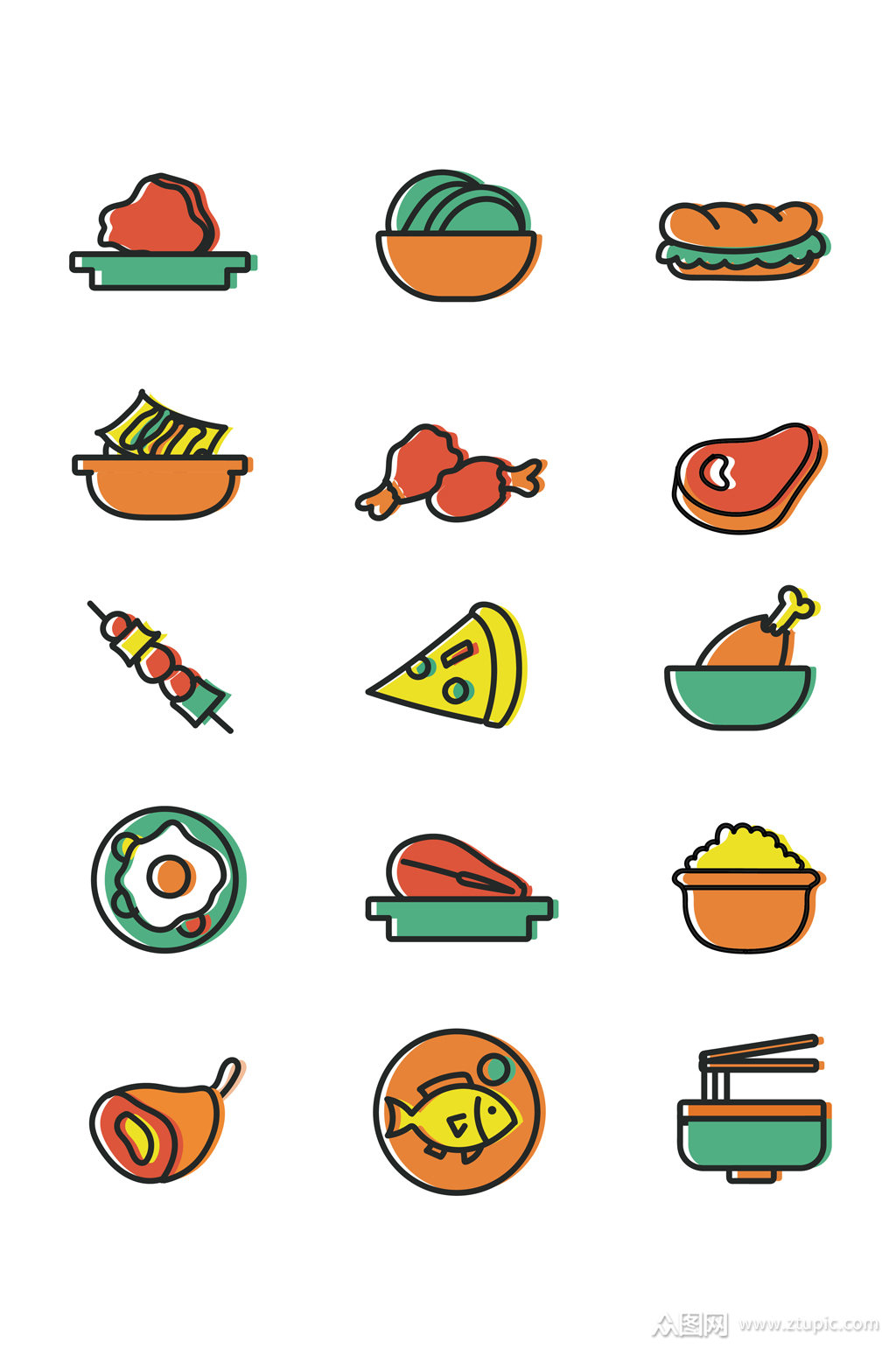 ai矢量食物图标