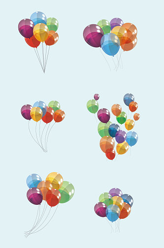 AI矢量手绘彩色气球