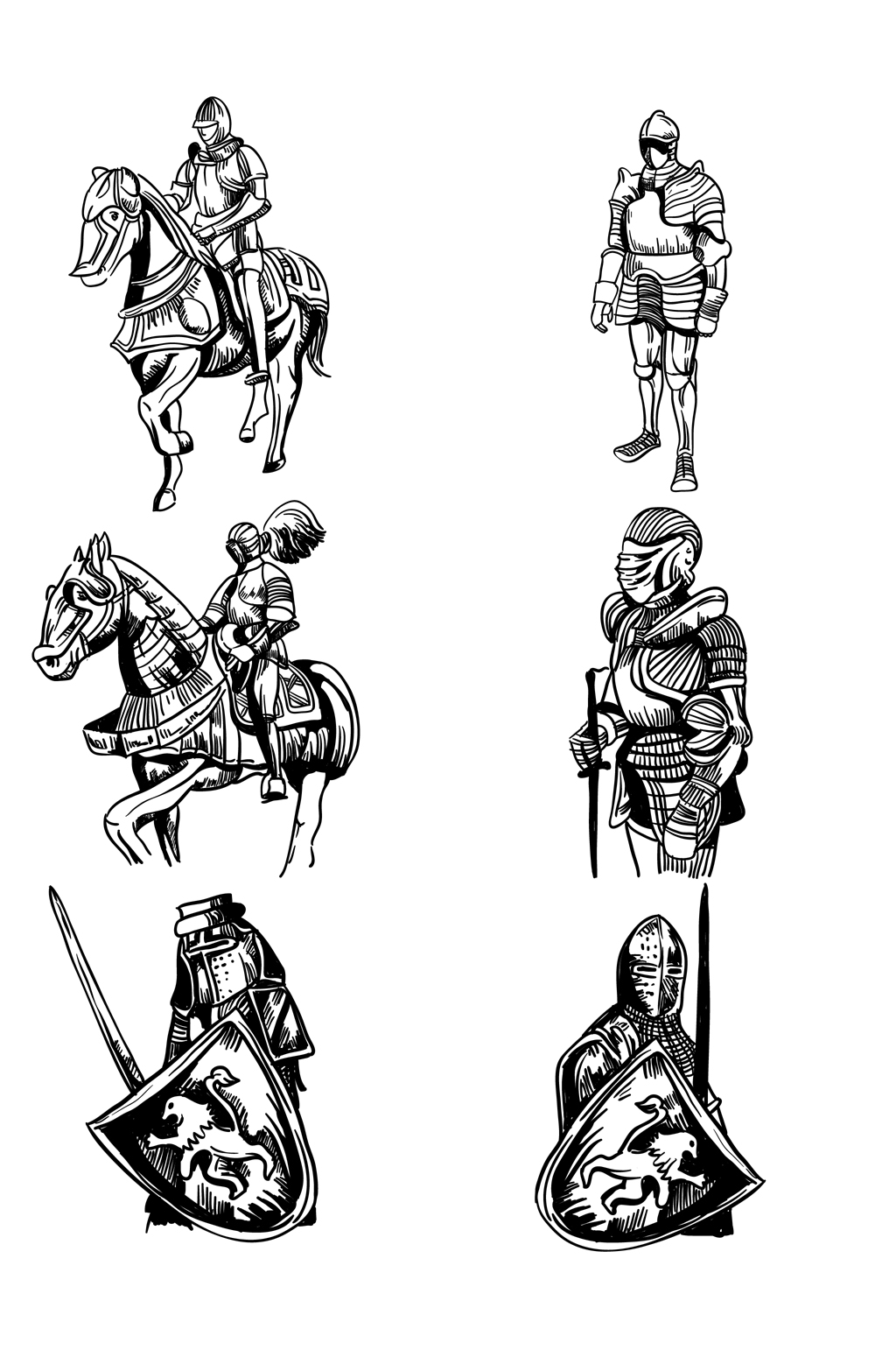 中世纪骑士画法图片