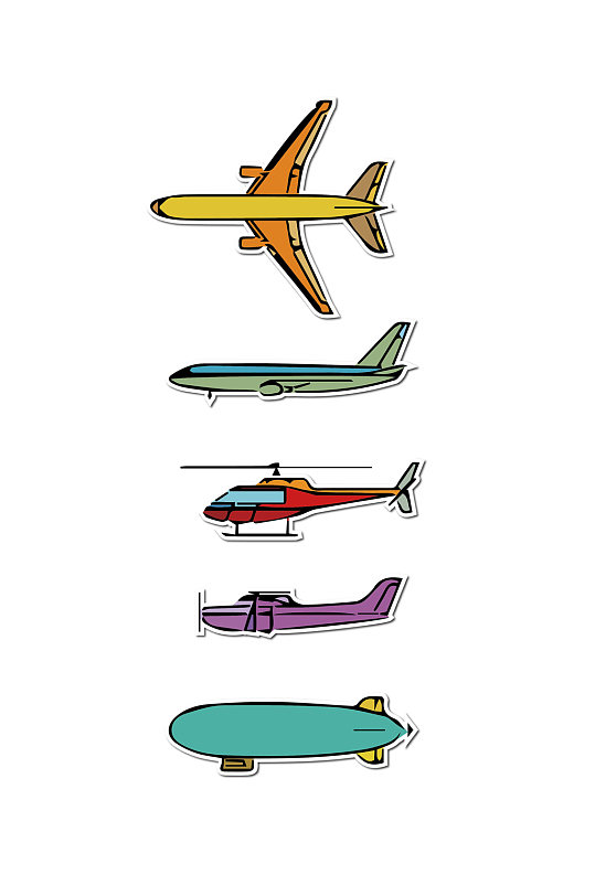 ai矢量手绘飞机素材