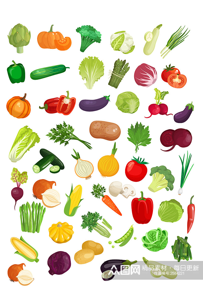 AI矢量手绘蔬菜素材