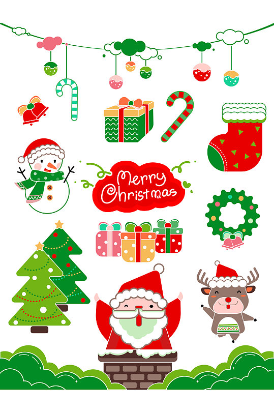 圣诞节矢量装饰元素-圣诞节矢量装饰元素图片-圣诞节矢量装饰元素素材