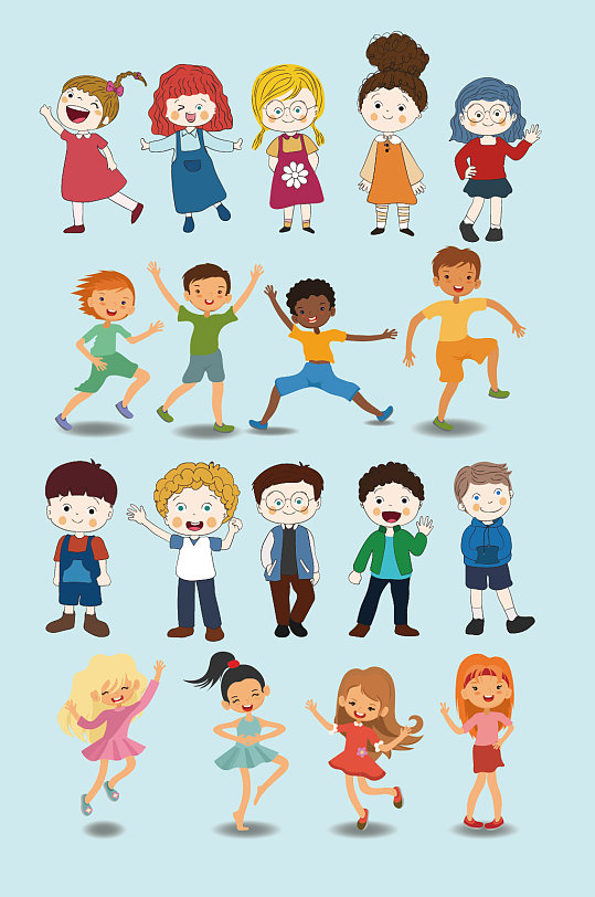 卡通孩子矢量图片-卡通孩子矢量素材下载-众图网